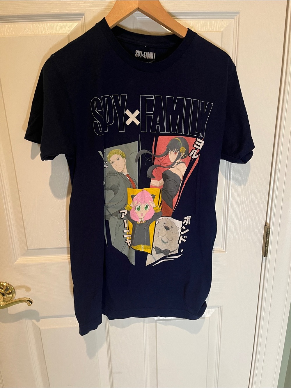 Navy Graphic Tee - Anime Character Print